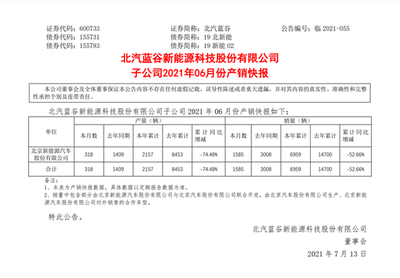 北汽藍谷上半年銷量大幅下滑52.66%，計算機軟硬件及輔助設備批發業務或成新增長點